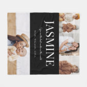 Tante schwarzweiß-moderne Typografie 4 Foto Fleecedecke (Vorderseite (Horizontal))