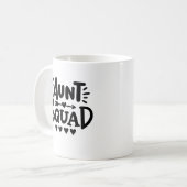 "Tante Squad" mit Herzen und Pfeil Kaffeetasse (Vorderseite Links)
