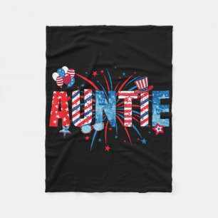 Tante Sungles USA-Flagge Feuerwerk patriotisch 4. Fleecedecke