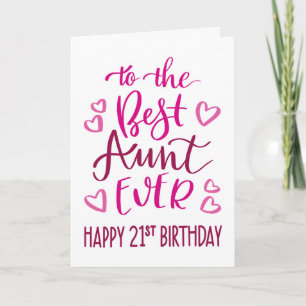 Tante Superlust zum 21. Geburtstag Typografie in R Karte