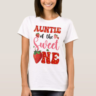 Tante süß eine Erdbeere am ersten Geburtstag T-Shirt