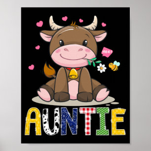 Tante Süße Kuh Muh Bauer Geburtstagsjunge passend Poster