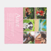 Tante, Tante am besten je Definition 6 Foto Rosa Fleecedecke (Vorderseite (Horizontal))