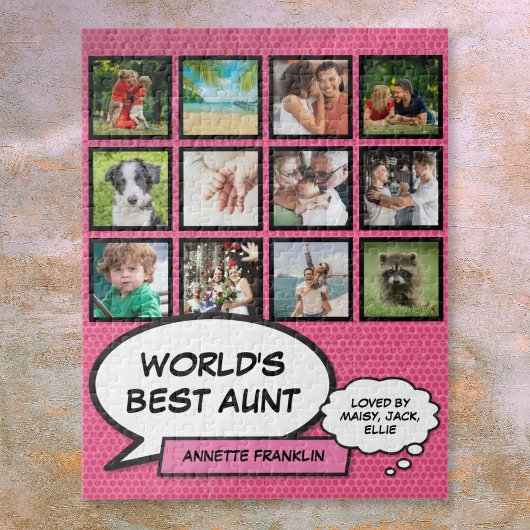 Tante Tante Cool Pink Spaß Comic FotoCollage Puzzle