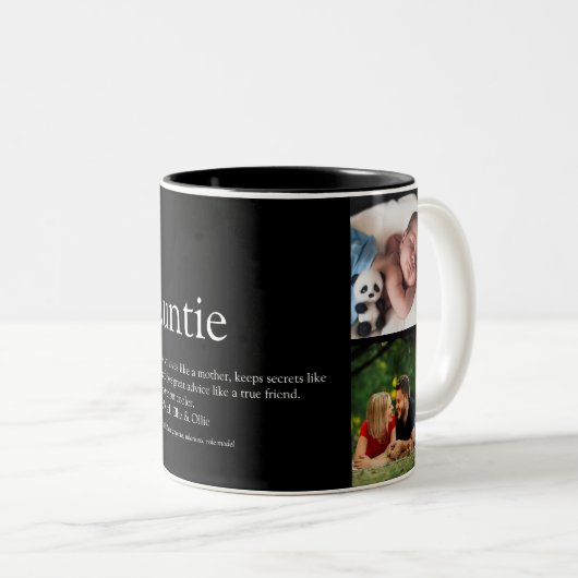 Tante Tante Definition 4 FotoCollage Moderne Zweifarbige Tasse (VorderseiteRechts)