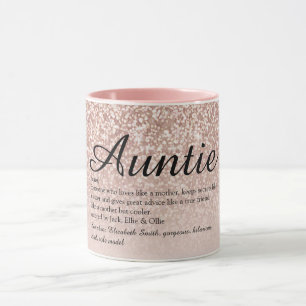 Tante Tante Definition Girly Rose Gold Glitter Tasse