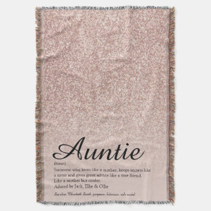 Tante Tante Definition Script Rose Gold Glitzer Decke