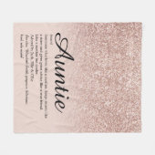 Tante Tante Definition Script Rose Gold Glitzer Fleecedecke (Vorderseite (Horizontal))