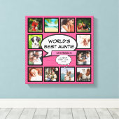 Tante Tante Pink Moderne Coole Fun Foto Collage Leinwanddruck (Insitu (Holzboden))