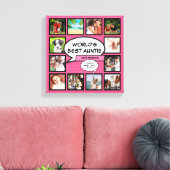 Tante Tante Pink Moderne Coole Fun Foto Collage Leinwanddruck (Insitu (Wohnzimmer))