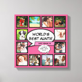 Tante Tante Pink Moderne Coole Fun Foto Collage Leinwanddruck (Vorderseite)