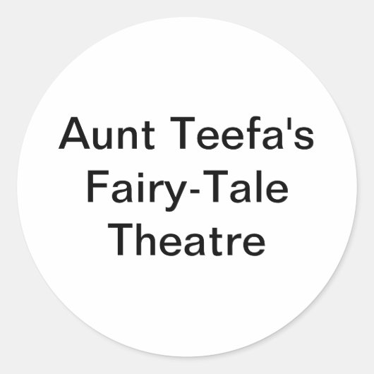 Tante Teefa's Fairy-Tale Hankamer Artjunkhaus Comi Runder Aufkleber (Vorderseite)