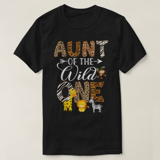 Tante the Wild One Zoo Birthday Safari Jungle A T-Shirt (Design vorne)