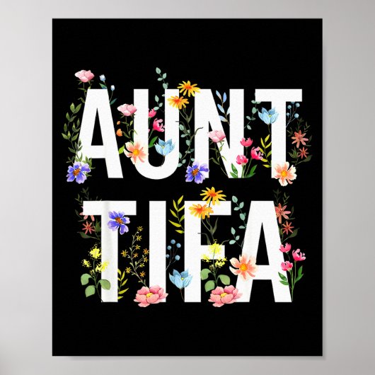 Tante Tifa - Retro Wildblumen Blumen Feministische Poster (Vorne)