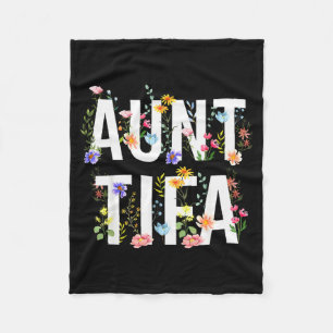 Tante Tifa - Retro Wildblumen Florale Feministisch Fleecedecke