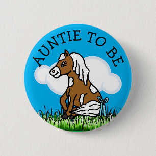 Tante to be Baby Shooting Farm Animal THEMA Button