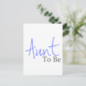 Tante to Be (Blaues Skript) Postkarte (Stehend Vorderseite)