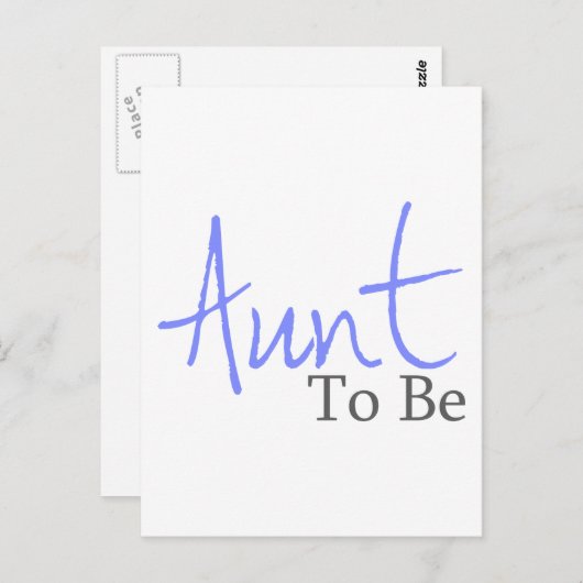 Tante to Be (Blaues Skript) Postkarte (Vorne/Hinten)