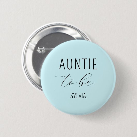 Tante to Be Blue Baby Shooting Button (Vorne & Hinten)