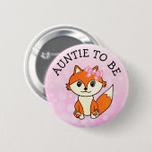 Tante to be Forest Animals Fox Baby Dusche Button (Vorne & Hinten)