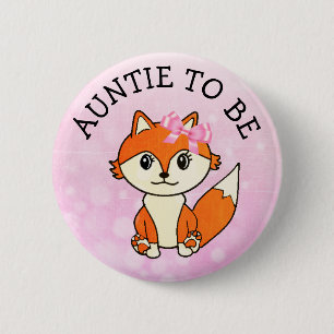 Tante to be Forest Animals Fox Baby Dusche Button