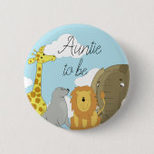 Tante to be Jungle Animals Baby Dusche Button (Vorderseite)