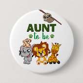 Tante to be Jungle Safari Zoo Animal Baby Dusche Button (Vorderseite)
