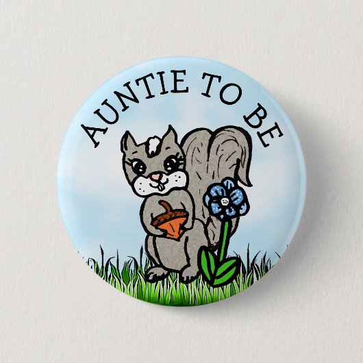 Tante to be Little Fox Baby Shower Button (Vorderseite)