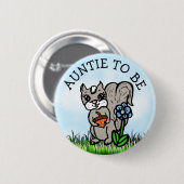 Tante to be Little Fox Baby Shower Button (Vorne & Hinten)
