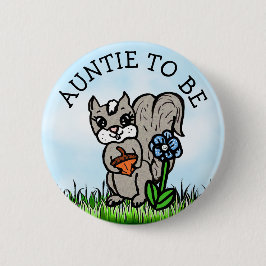 Tante to be Little Fox Baby Shower Button