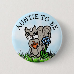 Tante to be Little Fox Baby Shower Button