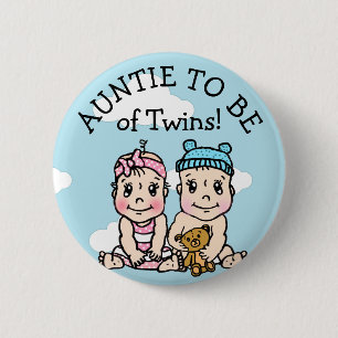 Tante to be of Twins, Baby Showbutton Button