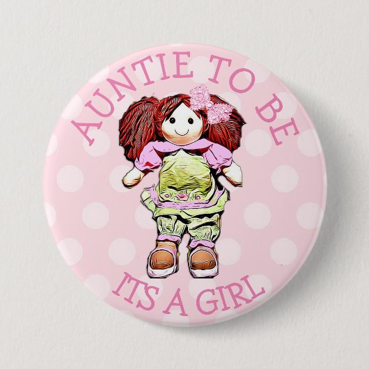Tante to be Pink Doll Baby Shooting Button (Vorderseite)