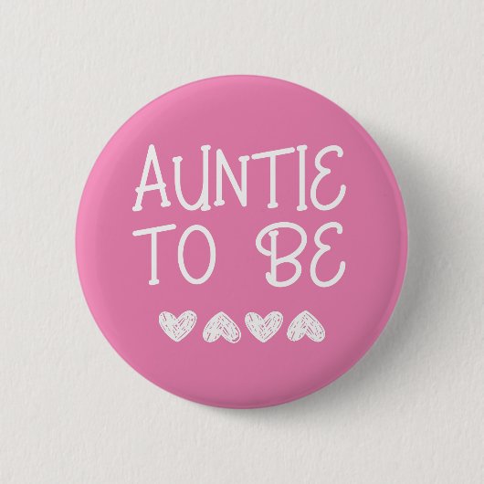 Tante to be pink Hearts Baby Shooting Button (Vorderseite)