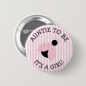 Tante to be Pink Ladybug Baby Showknopf Button (Vorne & Hinten)
