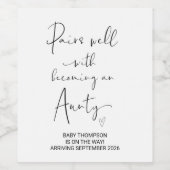 Tante to Be Pregnancy Announcement Schwester Frien Weinetikett (Einzelnes Label)