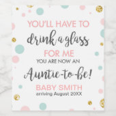 Tante to be Pregnancy enthüllt die Ankündigung von Weinetikett (Einzelnes Label)