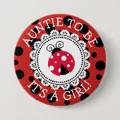 "Tante to be" Red Ladybug Babydusche Button (Vorderseite)