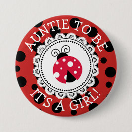"Tante to be" Red Ladybug Babydusche Button