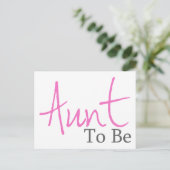 Tante to Be (rosa Script) Postkarte (Stehend Vorderseite)