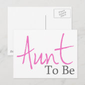 Tante to Be (rosa Script) Postkarte (Vorne/Hinten)