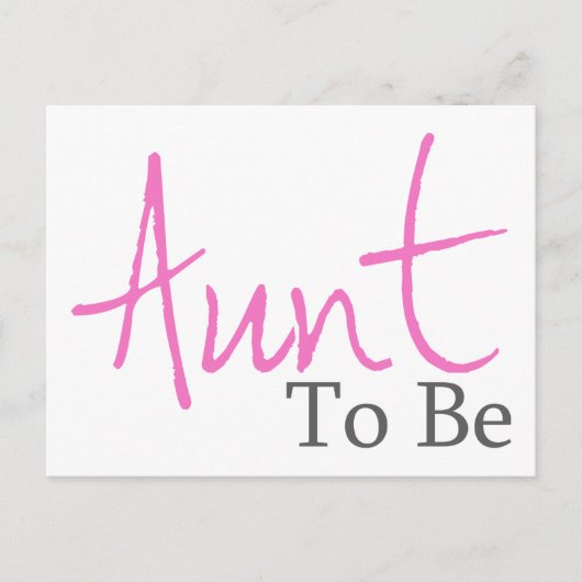 Tante to Be (rosa Script) Postkarte (Vorderseite)