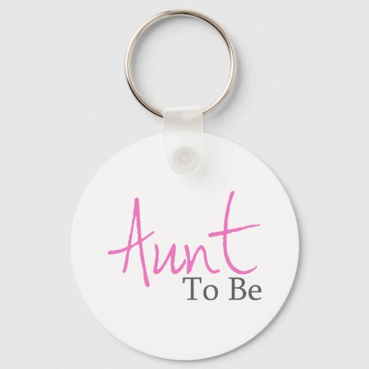Tante to Be (rosa Script) Schlüsselanhänger (Vorderseite)
