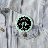 Tante to be Sage Green Zickzack Baby Shooter Button (Beispiel)