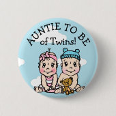 Tante to be Twins, Baby Showknopf Button (Vorderseite)