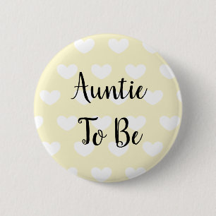 Tante to be Yellow Hearts Baby Shooting Button