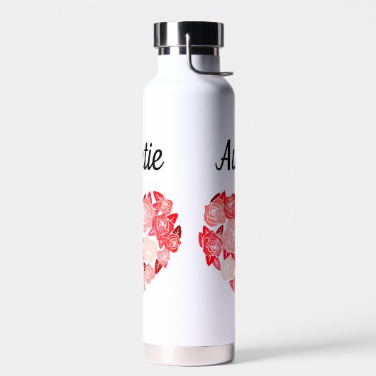 Tante trinken Tumbler mit Blumenherz Trinkflasche (Links)