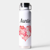 Tante trinken Tumbler mit Blumenherz Trinkflasche (Rückseite)
