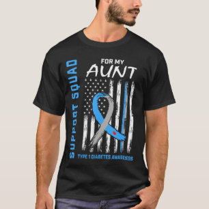 Tante Typ-1-Diabetes-Shirt Amerikanische Flagge Un T-Shirt