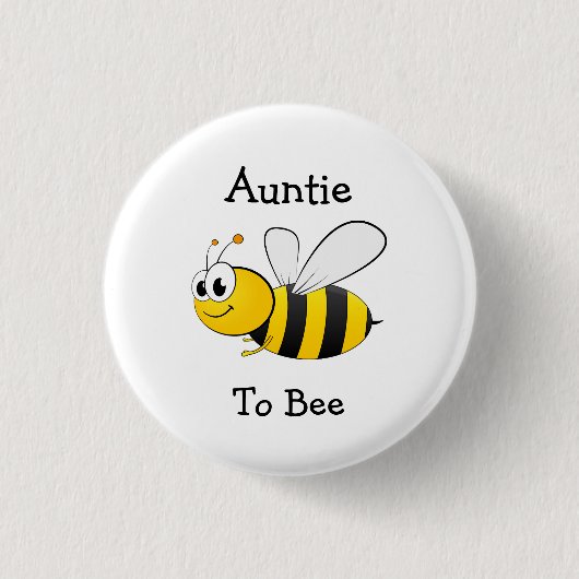 Tante um Hummel Bee Baby Dusche Button (Vorderseite)